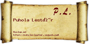 Puhola Lestár névjegykártya